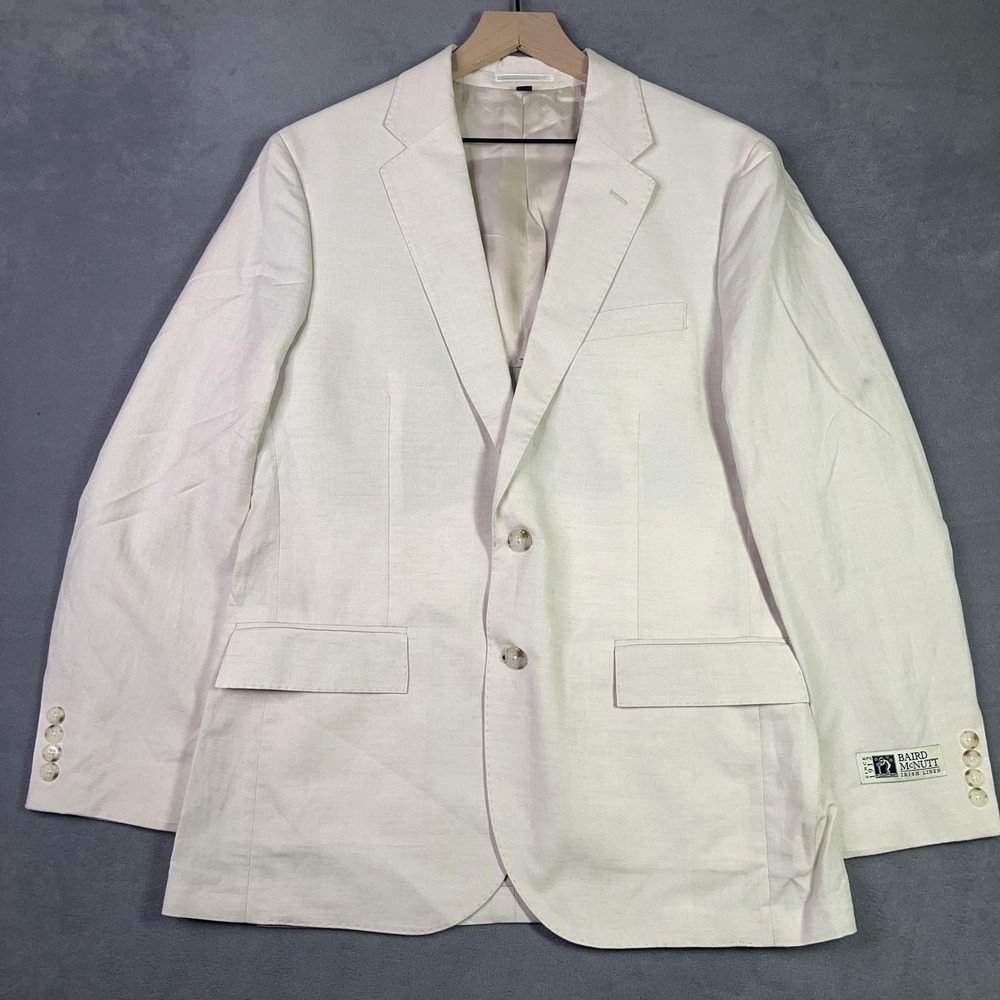 J.Crew Ludlow 40S Baird McNutt Cotton Linen Blazer Cream Suit Jacket NEW FLAW